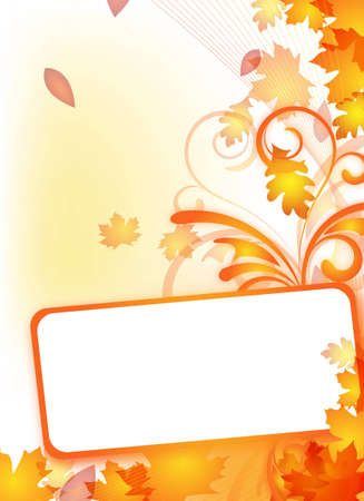 an abstract autumn flyer with text frame for designの写真素材