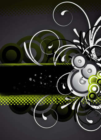 an abstract event design with ornaments and speakersの写真素材