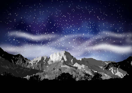 abstract mountain silhouette and evening skyの写真素材