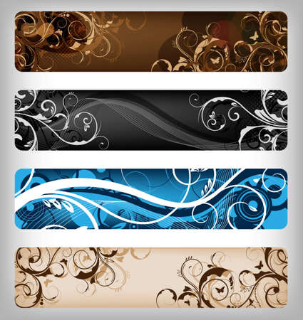 abstract floral designs for banner or backgroundの写真素材