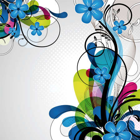 an abstract and colorful floral design for any useの写真素材