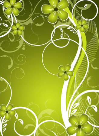 an abstract green and fresh vector floral designの写真素材