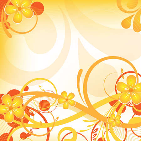 an abstract and springlike orange floral designの写真素材