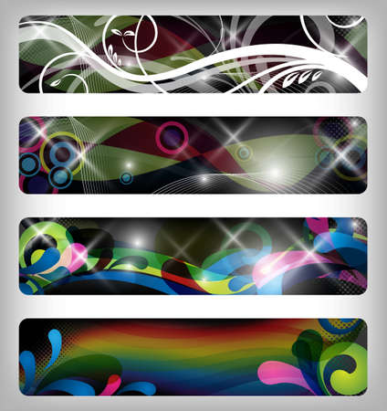 four abstract and colorful vector banners / designsの写真素材
