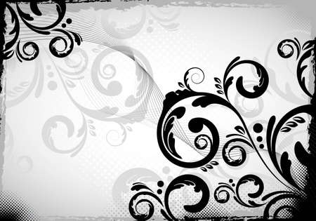 an abstract black colored floral designの写真素材