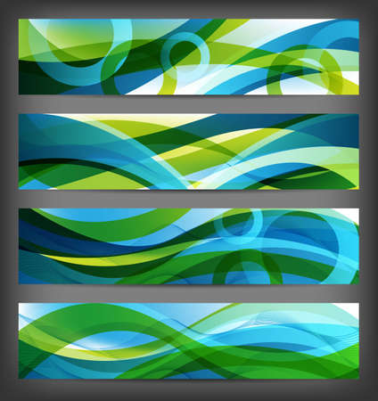 four versions of abstract banners and backgroundsの写真素材