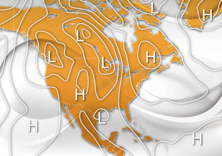 An Abstract Design of an Sample Weather Map of North Americaの写真素材
