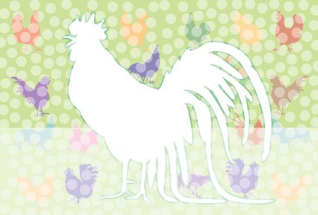 New Year's Greeting Cards of the Roosterのイラスト素材