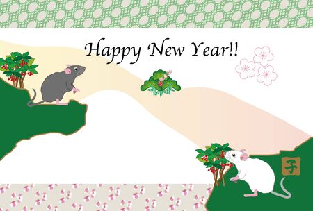 illustration of mouse for year of the ratの写真素材