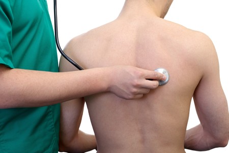Portrait of a medical examination of the lungの写真素材
