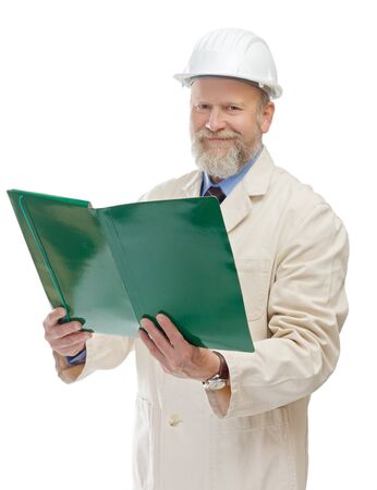 Portrait of a confident engineer reading the plansの写真素材