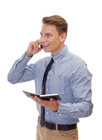 Portrait of a confident smiling businessman on isolated の写真素材