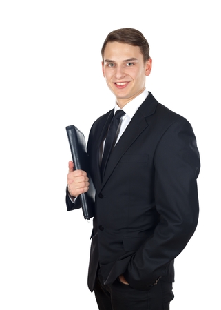 Portrait of a successful businessman on isolated の写真素材