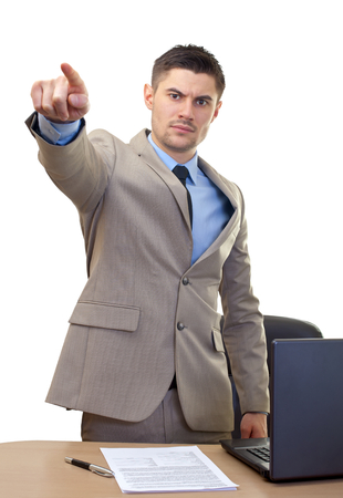 Picture of an angry businessman at the officeの写真素材