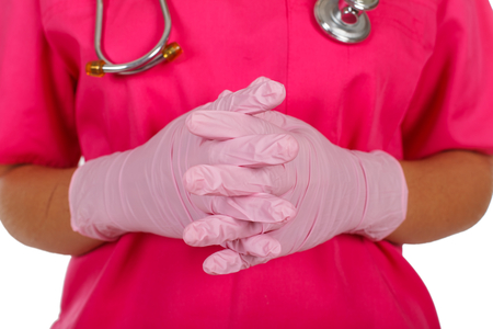 Close-up picture of a young surgeon's hands before the operationの写真素材