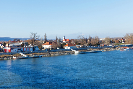 Picture of the Danube riverside from Esztergom, Hungaryの写真素材