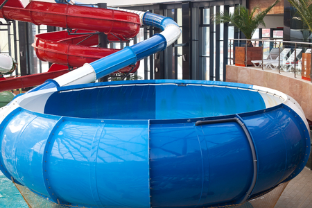 Picture of a spiral water slide in Oradea, Romaniaの写真素材