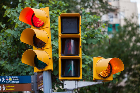 Traffic light in Barcelona, Spain