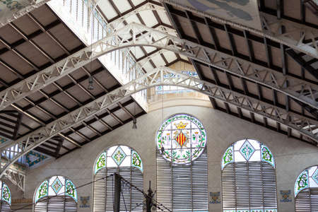 Picture of the famous Central Market of Valenciaの写真素材