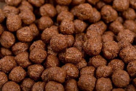 Brown corn flakes background and textureの写真素材