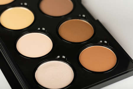 Close up picture of face contour palette make up product