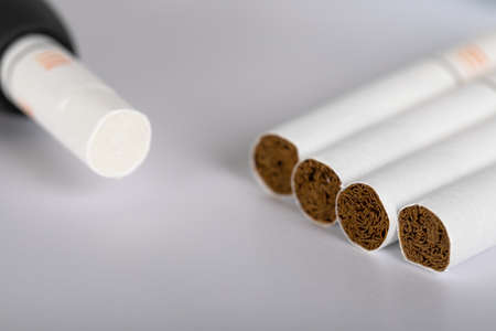 Picture of an electronic tobacco smoking system on white backgroundの写真素材