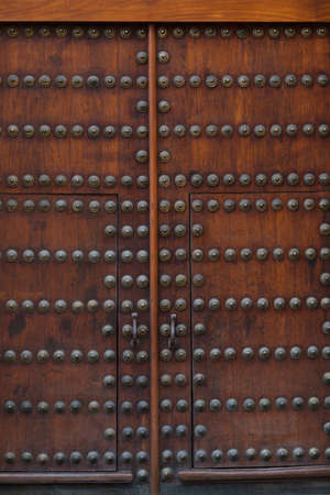 Picture of an old vintage door made of oak tree