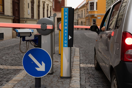 Picture of a modern parking lot barrier