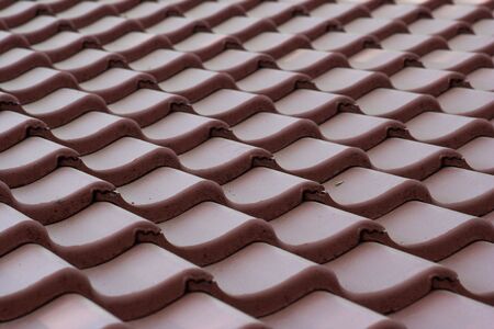 Red tile roof paternの写真素材