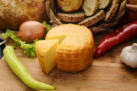 Chunk of fresh natural cheese - Arranged の写真素材