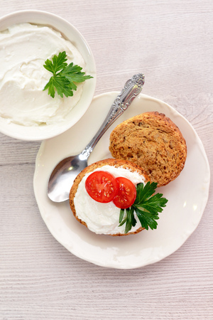Selection of cheese - organic dairy products の写真素材