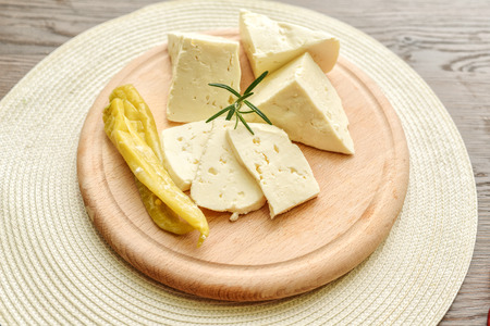 Selection of cheese - organic dairy products の写真素材