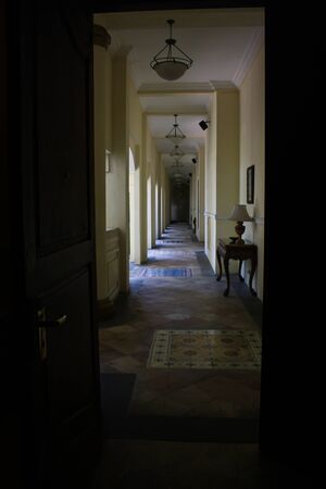 Eerie hallway in the afternoonの写真素材