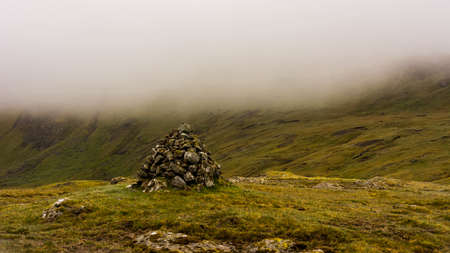 Rugged landscape on Faroe Islands during summerの写真素材