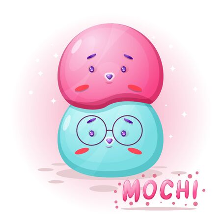Cute mochi illustration. Premium Vectorのイラスト素材