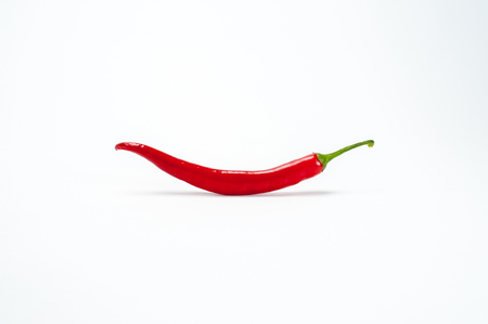 Red chilli on white backgroundの写真素材