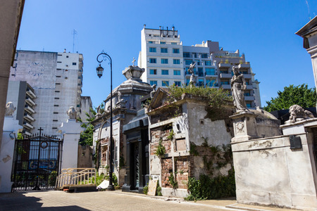 Weathered and decayed corner at Recoleta cemetery in Buenos Airesの写真素材