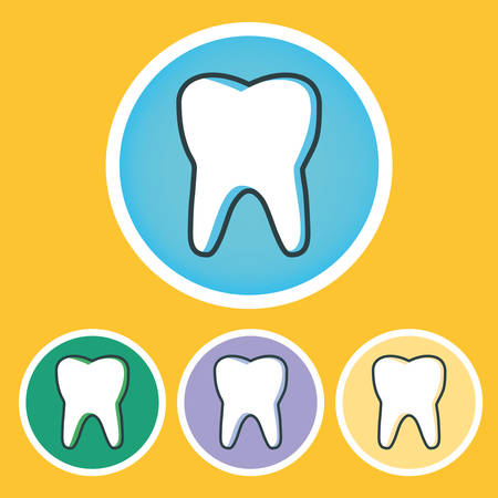 Vector logo design illustration perfect suitable for dental clinic healthcare, dentist practice, tooth treatment, healthy tooth and mouth, and more - Vectorのイラスト素材