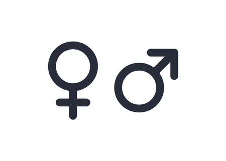 Gender symbol vector. Male and female icon. Vector illustration on white backgroundのイラスト素材
