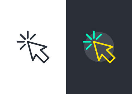 Mouse arrow cursor icon, mouse icon vector, in trendy flat style isolated on white background. mouse icon image, mouse icon illustration.のイラスト素材