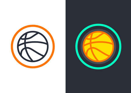Basketball icon, basketball icon vector, in trendy flat style isolated on white background. basketball icon image, basketball icon illustration.のイラスト素材