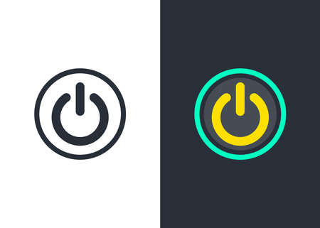 Power off, Power off icon vector, in trendy flat style isolated on white background. Power off icon image, Power off icon illustration. Icon button on-off.のイラスト素材