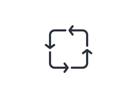Web Arrow Update Refresh Flat Icon On White Backgroundのイラスト素材