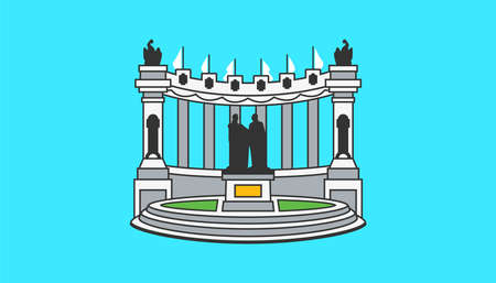 Outline Ecuador Guayas Guayaquil City cityscape monument symbol building. Trendy Vector Illustration linear art design style. Business Travel and Tourism Concept with Historic Architecture.のイラスト素材