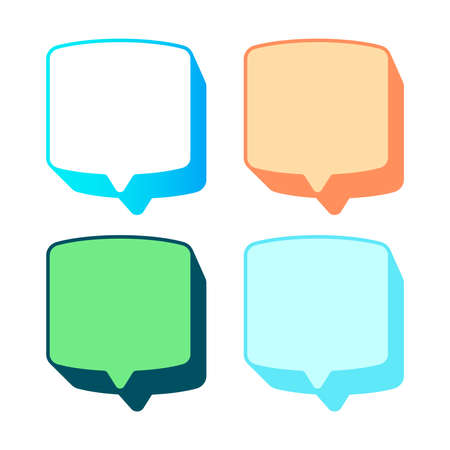 3D blank empty vector speech bubbles.のイラスト素材