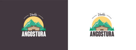 Logo Outdoor label, emblem, badge and logo, vector illustration. Mountain expedition, journey adventures, camping, mountain trips, kayak tours, forest camp. Vector iconのイラスト素材
