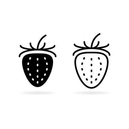 Strawberry line vector icon graphic logo illustration. Flat fresh berry fruit symbol. Element food outline. Strawberry. Strawberry.のイラスト素材