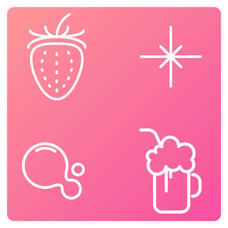 Strawberry line vector icon graphic logo illustration. Flat fresh berry fruit symbolのイラスト素材