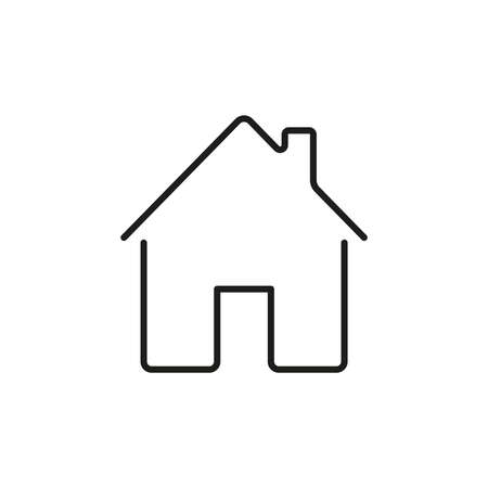 Home icon. House symbol illustration vector to be used in web applications. House flat pictogram isolated. Stay home. Line icon representing house for web site or digital apps.のイラスト素材