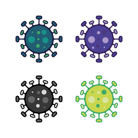 Coronavirus 2020. Covid-19 or 2019-nCoV epidemic icon vector illustration design. Bacterium. Coronavirus Flu. Pandemic. Virus.のイラスト素材